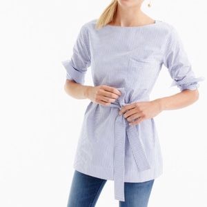 J. Crew Blue Striped Tunic Top